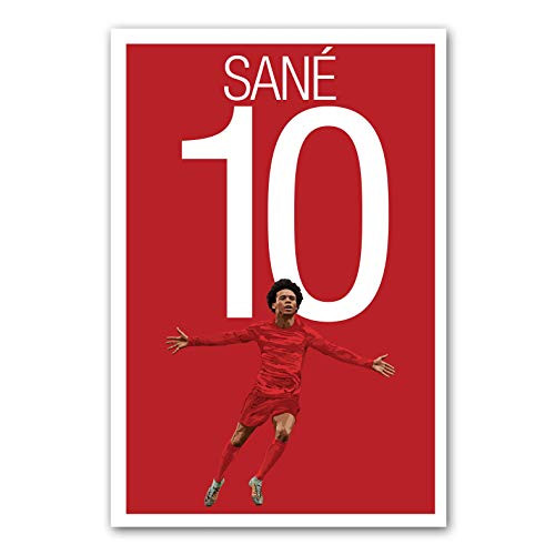 Leroy Sane Poster - Bayern Munich Soccer Print -Soccer Art - Unframed Football Print - Soccer Decoration - German Soccer Poster - Graphics 17 - Sane Football Art