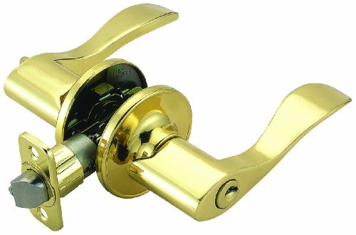 Design House 742833 Springdale Universal Latch Entry Door Handle, Adjustable Backset, Polished Brass Finish
