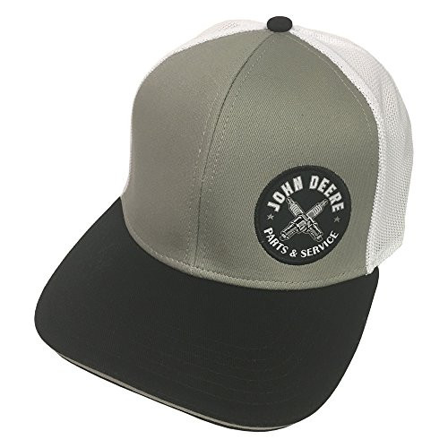 John Deere Brand Black High Profile Stretch Fit w Mesh Backing Hat - 13080466BK