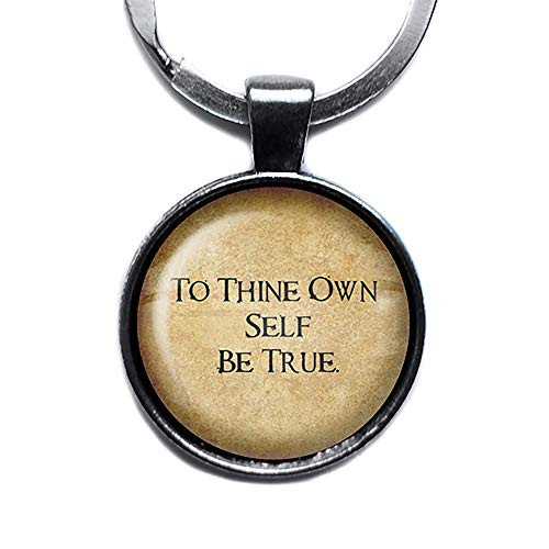 William Shakespeare To Thine Own Self be True Silver Keychain Keyring