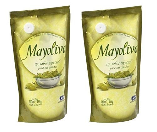 MAYOLIVA Mayonesa con Aceite de Oliva Extra Virgen 475 gr. Gluten Free - 2 PACK   Mayonnaise w  Olive Oil Extra Virgen 15.75 oz. -Gluten Free. - 2 PACK.
