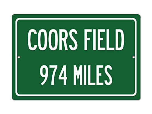 Personalized Highway Distance Sign To  Coors Field