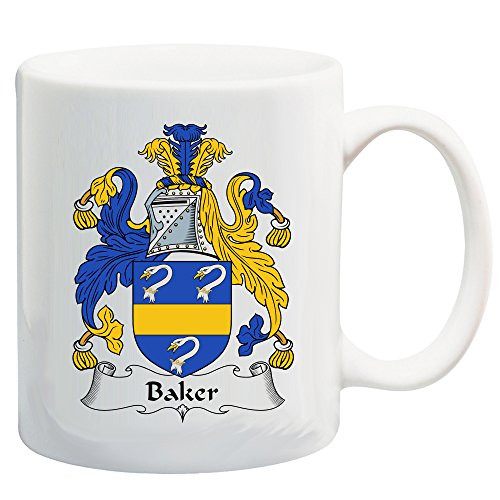 Baker Coat of Arms Baker Family Crest 11 Oz Ceramic Coffee Cocoa Mug by Carpe Diem Designs  Made in the U.S.A.