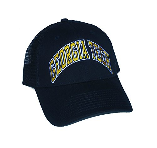 Georgia Tech Yellow Jackets Adjustable One Size Fits Most Mesh Back Hat Cap - Navy Blue  and  Gold