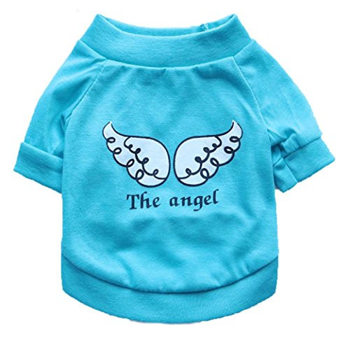Boomboom Pet Dog Spring Summer Sleeveless Angel Vest Shirts Clothes -S Light Blue- Boomboom Pet Dog Spring Summer Sleeveless Angel Vest Shirts Clothes -S Light Blue-