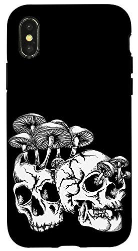 iPhone X XS Skull Goth Gothic Occult Emo Satanic Mushroom Skeleton Gift Case
