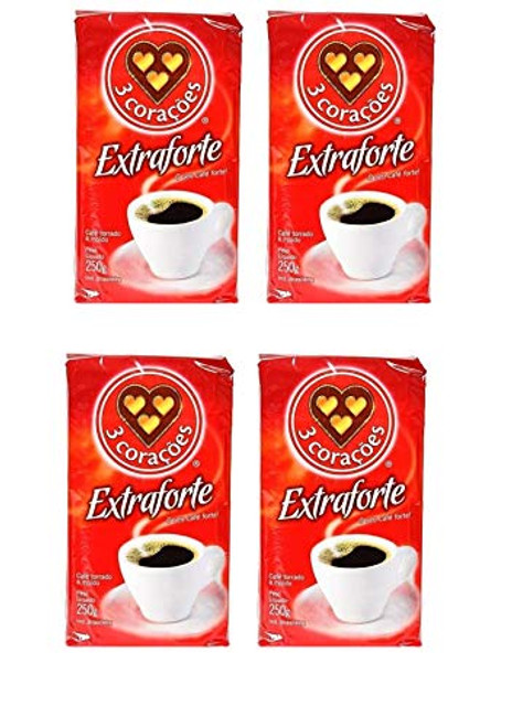 3 CORAÇÕES Cafe Extraforte 250 gr.   8.8 oz. - 2 Pack