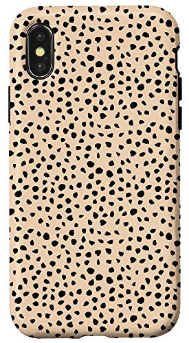 iPhone X XS Dalmatian Pattern  Brush Stroke Black Spots  Yellow Case