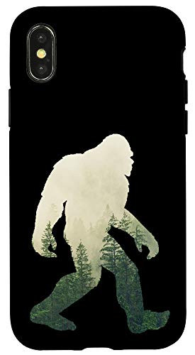 iPhone X XS Bigfoot Figure Sasquatch Yeti Nature Double Exposure Case