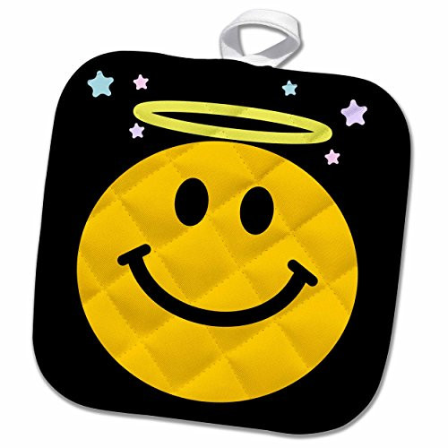 3D Rose Happy Squares Pattern-Colorful Rainbow Smiley Face Hearts Cute Multicolored Love Pot Holder, 8 x 8, Multiple