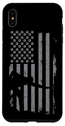 iPhone XS Max Retro American Flag Billiard Gift for Pool Shooting Player Case