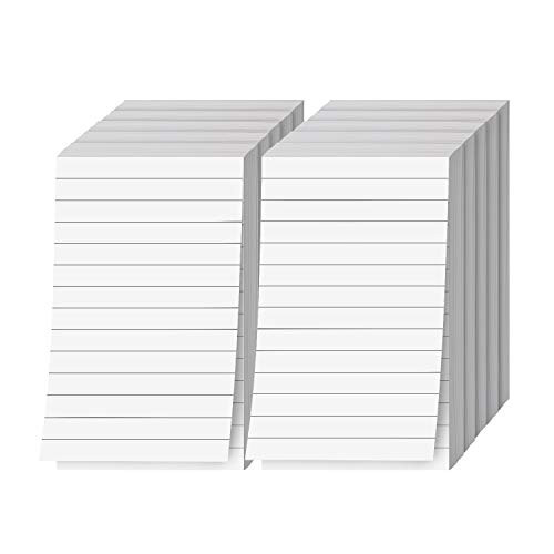 Memo Pads  White  With Black Lines  50 Sheets Per Pad  10 Pads -3 x 5-