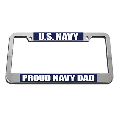 U.S. Navy Proud Navy Dad License Plate Frame Tag Holder U.S. Navy Proud Navy Dad License Plate Frame Tag Holder