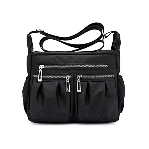 NOTAG Nylon Crossbody purse for Women Medium Messenger Bags Travel Shoulder Purses and Handbags -Black-