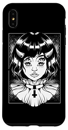 iPhone XS Max Horned Devil Girl Satanic Halloween Glitch Goth Occult Satan Case