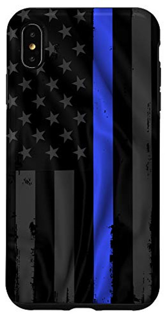iPhone XS Max Police Blue Lives Matter Distressed US Flag Thin Blue Line Case iPhone XS Max Police Blue Lives Matter Distressed US Flag Thin Blue Line Case