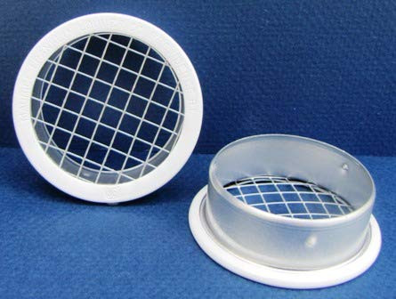 4inch  Round Open Screen Vent w 1 4inch  mesh - White - Pkg of 4