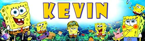SpongeBob - 8.5inch x30inch  Personalized Name Poster  Customize With Your Child_s Name  Birthday Party Banner