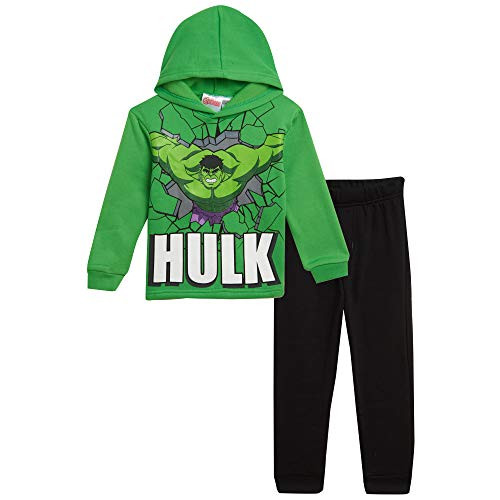 Marvel The Incredible Hulk Toddler Boys Hooded Pant Set Green Black 4T