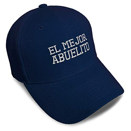 Baseball Cap World_s Best Abuelito Grandpa B Embroidery Acrylic Dad Hats for Men  and  Women Strap Closure Navy Design Only