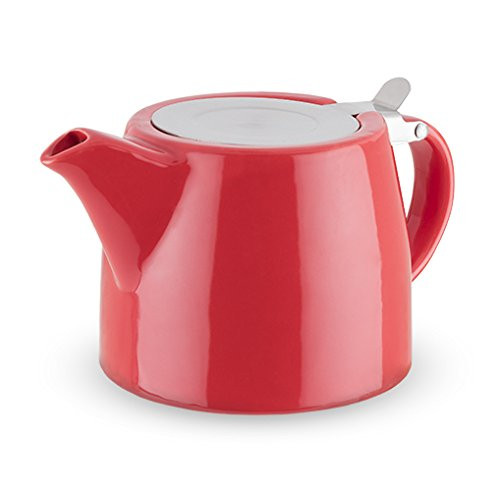 Pinky Up 5040 Harper Ceramic Teapot & Infuser, Red