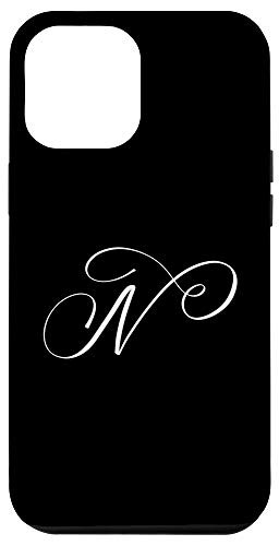 iPhone 12 Pro Max Elegant Single Letter N Capital Monogram Initial Case