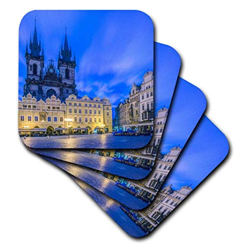 3dRose Czech Republic, Bohemia, Prague, Old Town Square at Dawn. - Soft Coasters, Set of 4 (CST_207953_1)