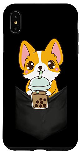 iPhone XS Max Kawaii Cute Boba Corgi Funny Gift For Bubble Pearl Milk Tea Case