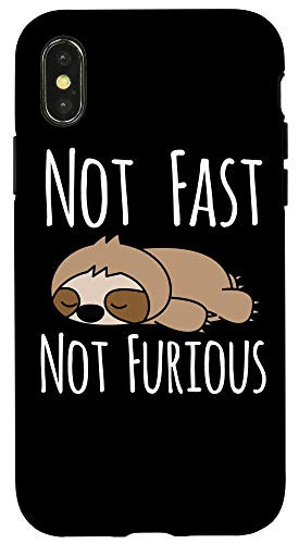 iPhone X XS Sloth Not Fast Not Furious Cute and Funny Sleeping Sloth Case