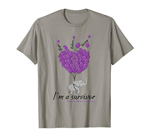 Elephant I_m a Survivor Heart Domestic Violence Awareness T-Shirt