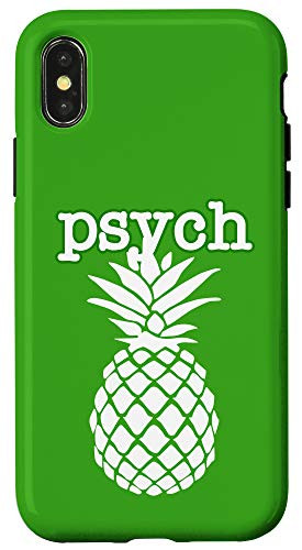 iPhone X XS Green Psych Pineapple Fruit Funny Graphic Design Case