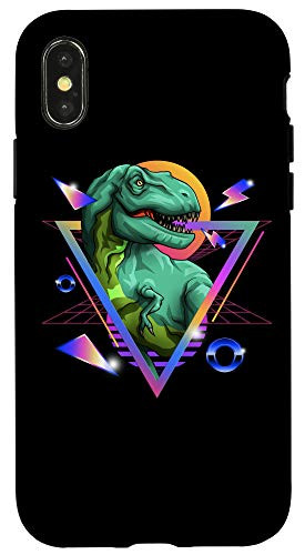 iPhone X XS Retro T-Rex Vintage Dino 80_s Rad For T-Rex Lover Gift Case