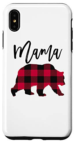 iPhone XS Max Red Buffalo Plaid Mama Bear - Christmas Gift For Mama Case
