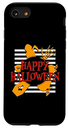 iPhone SE -2020-   7   8 Happy Halloween - Cemetery  Death n Skull Scary Gift Case