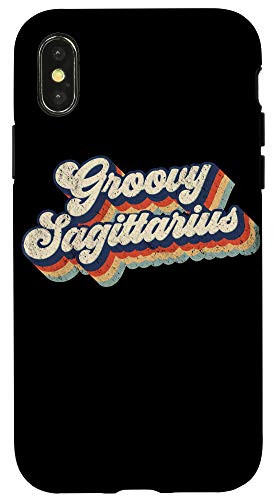 iPhone X XS Groovy Sagittarius Retro Vintage Style Graphic Design Womens Case