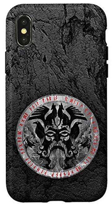 iPhone X XS Odin With Fenrir Huginn And Muninn Norse Runes Vintage Case