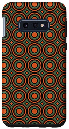 Galaxy S10e Retro orange and green circles colorful artistic 70_s Case