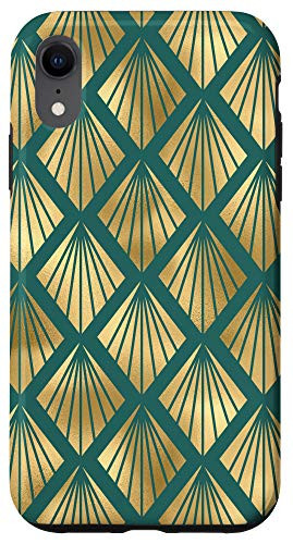 iPhone XR Retro Glam 1920_s Art Deco Geometric Fans Pattern Case