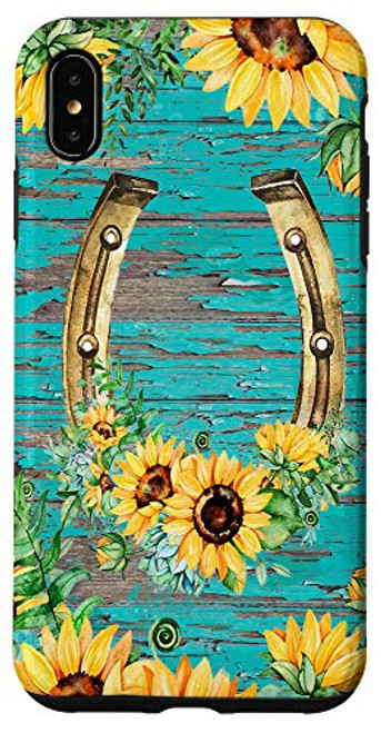 iPhone XS Max Horseshoe Sunflower Vintage For Cowgirl Case