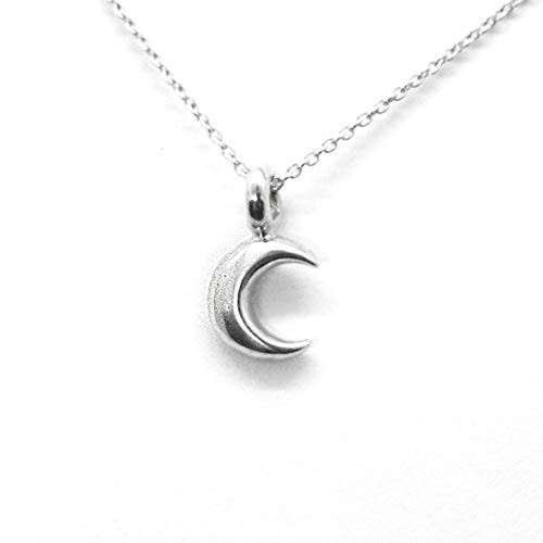 Moon Sterling Silver Necklace  18inch  -tiny size-