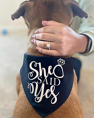 She Said Yes Engagement Announcement Dog Bandana - Whoa Dog E