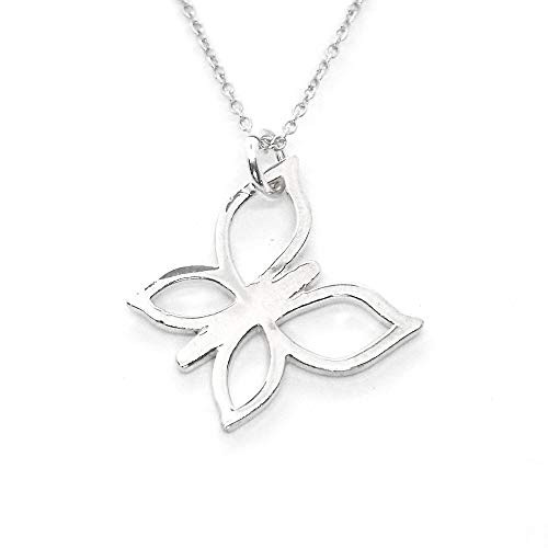 Butterfly Pendant Sterling Silver Necklace  18inch