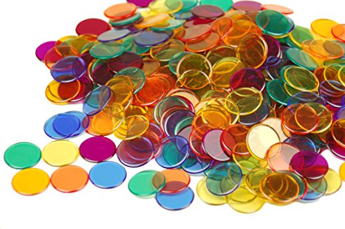 Learning Advantage 7221 Transparent Counters, Grade: Kindergarten, 3/4" (Pack of 1000)