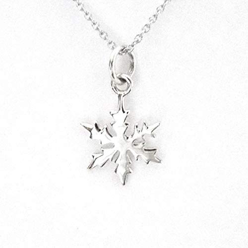 Sterling Silver Snowflake Pendant Charm Necklace  18inch  -small size-