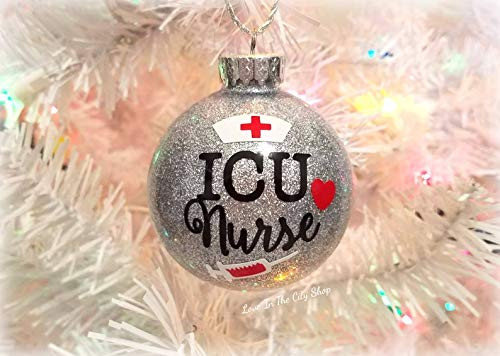 ICU Nurse Ornament a perfect Nurse christmas gift. A boss ornament. A fully custom glitter ornament ICU Nurse Ornament a perfect Nurse christmas gift. A boss ornament. A fully custom glitter ornament