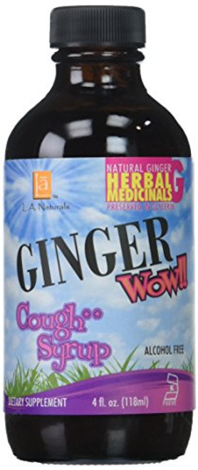 L A NATURALS Ginger Wow Syrup Cough  4 fl.oz -118 ml-