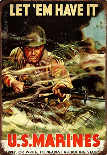 Let_em Have It. U.S.Marines Military Sign  Military Fan Gift 8inch x12inch  Home Bar Pub Decorative Metal Tin Sign Wall Poster NY-57
