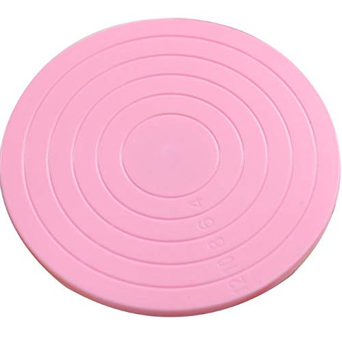 Efaster Mini Cake Plate Revolving Platform Turntable Trim-N-Turn Ultra Cake Decorating Turntable - Cake Decorating Stand -Pink-