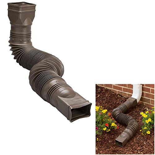 WholesalePlumbing Supply Brown Flexible Downspout Extension Gutter Connector Rainwater Drainage  25 to 55 inches