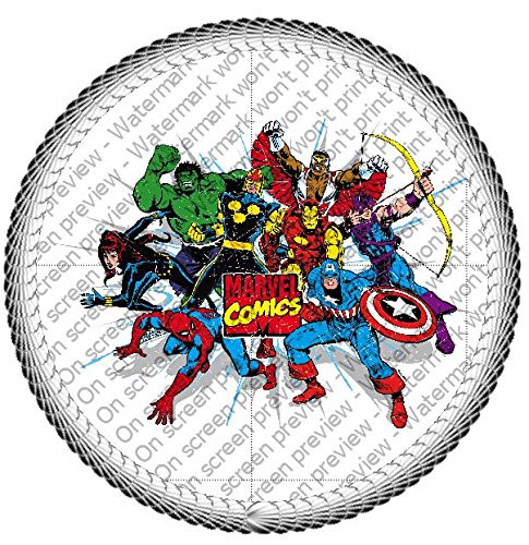 Marvel Comics Edible Cake Topper or Cupcake Topper Decorations -8inch  Round-